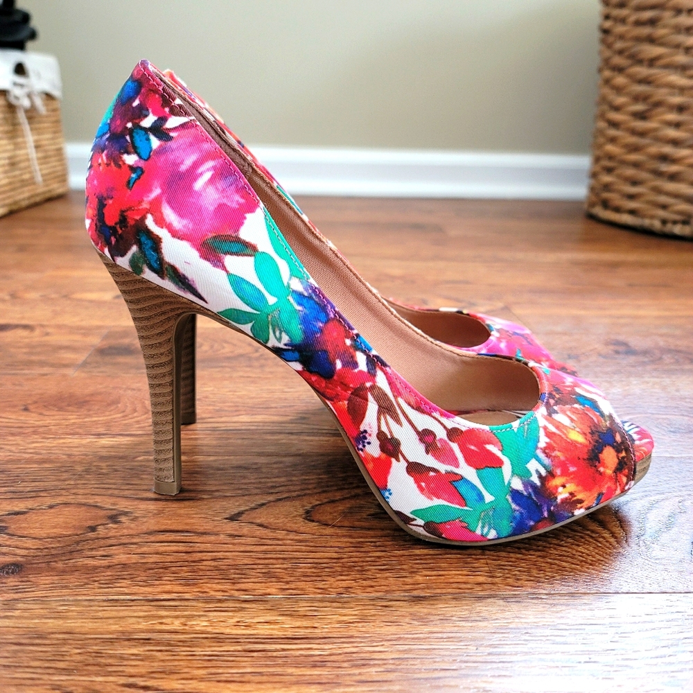 Christian Siriano Floral Stilettos